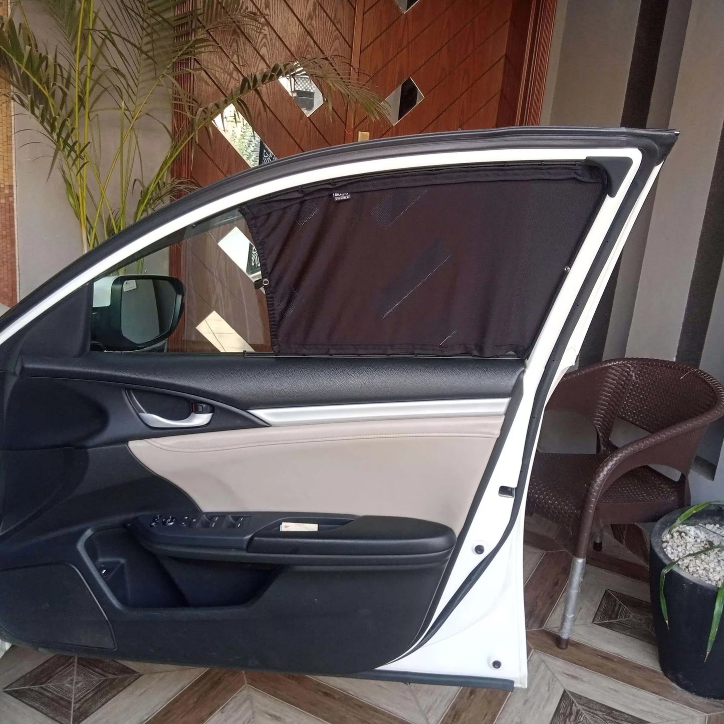 QuikSlide Sliders Railing Curtains for Honda Civic 2016-2021 (10th Generation) – UV Protection and Privacy Accessory