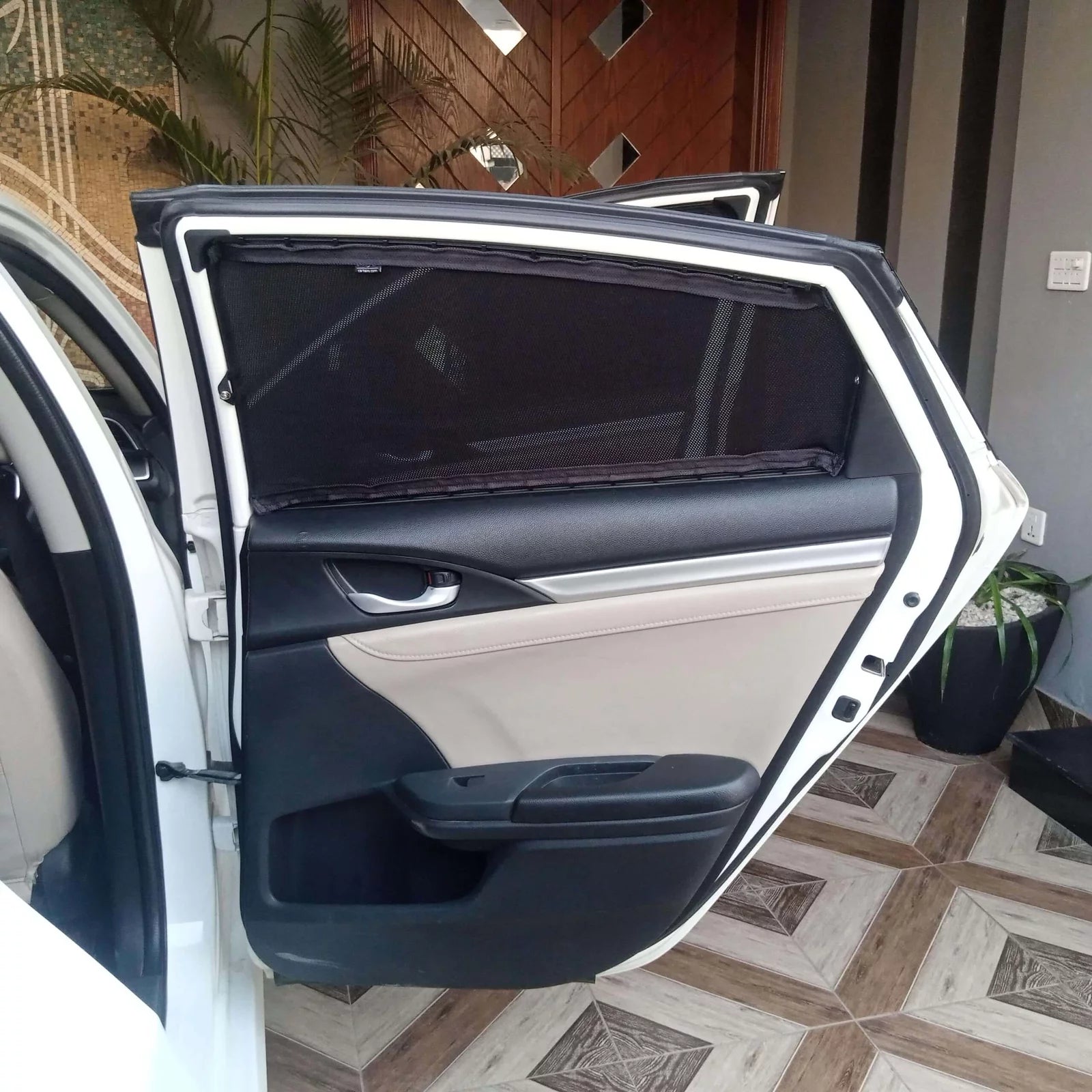 QuikSlide Sliders Railing Curtains for Honda Civic 2016-2021 (10th Generation) – UV Protection and Privacy Accessory