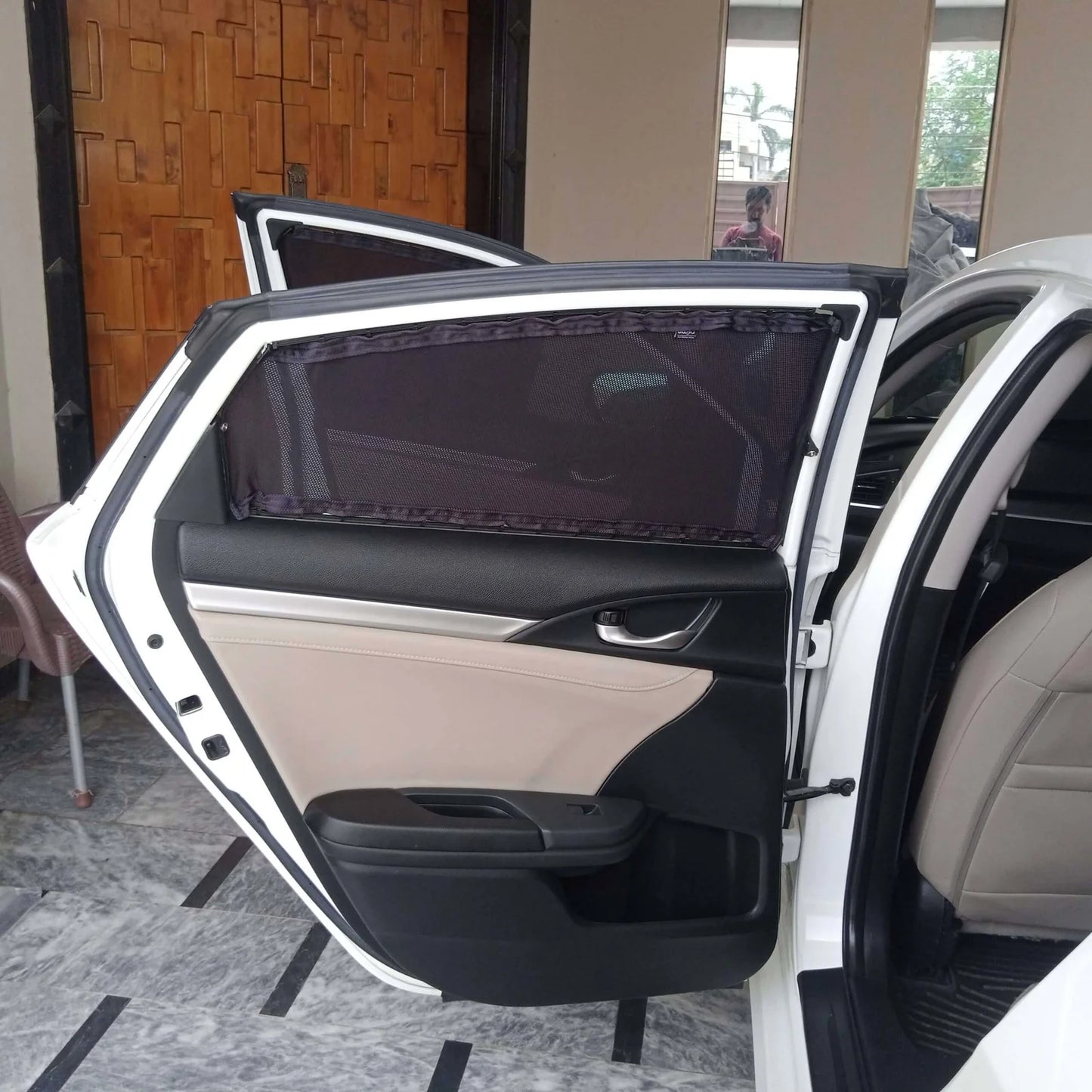 QuikSlide Sliders Railing Curtains for Honda Civic 2016-2021 (10th Generation) – UV Protection and Privacy Accessory
