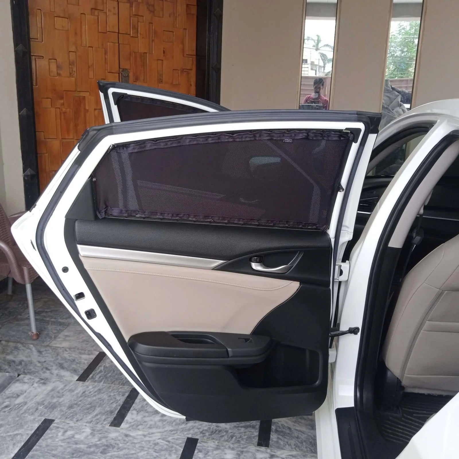 QuikSlide Sliders Railing Curtains for Honda Civic 2016-2021 (10th Generation) – UV Protection and Privacy Accessory
