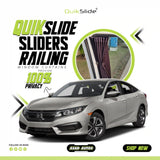 QuikSlide Sliders Railing Curtains for Honda Civic 2016-2021 (10th Generation) – UV Protection and Privacy Accessory