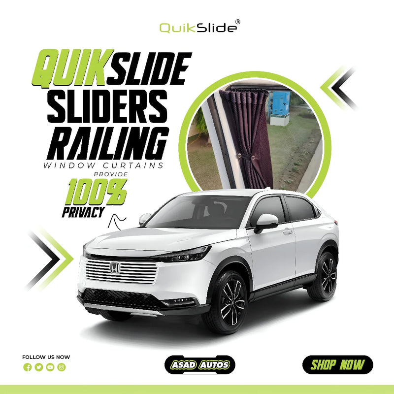 QuikSlide Sliders Railing Curtains for Honda HRV 2022–2025