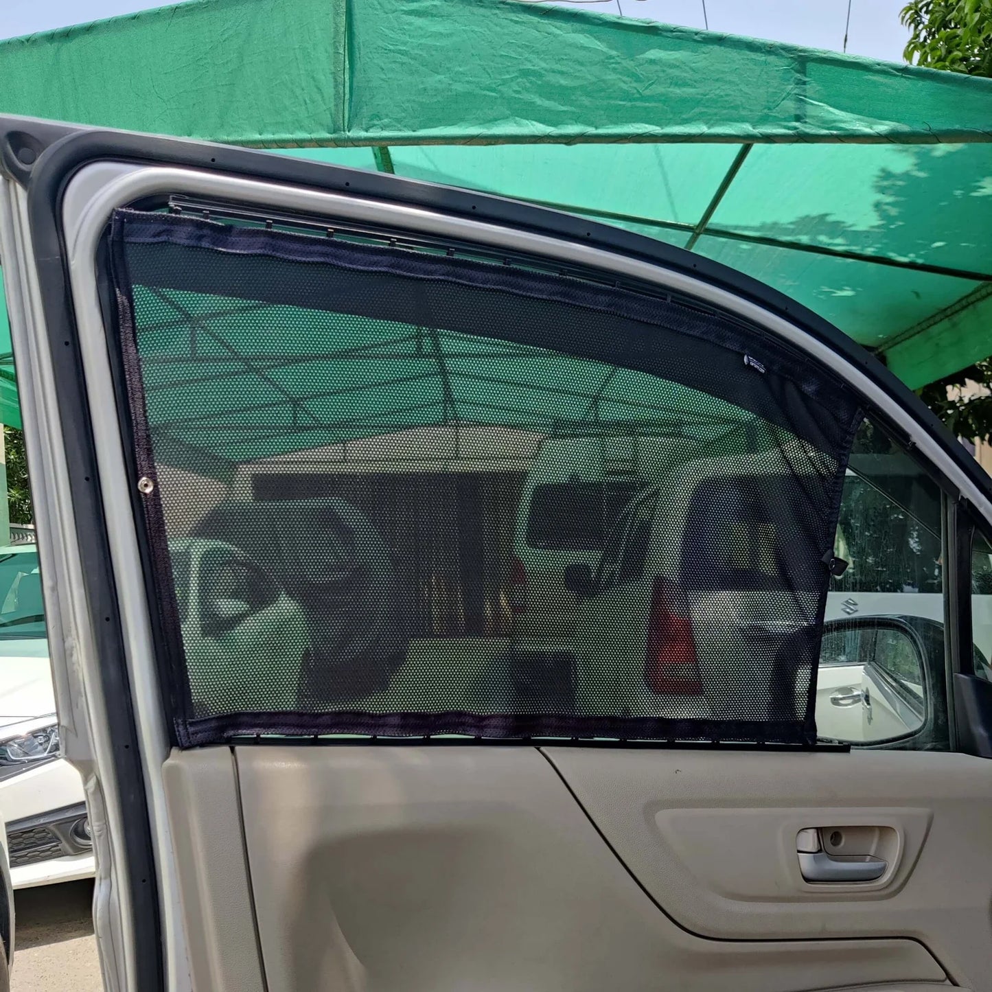 QuikSlide Sliders Railing Curtains for Honda N-WGN 2013-2019 1st Gen premium car window curtain set installed on side windows