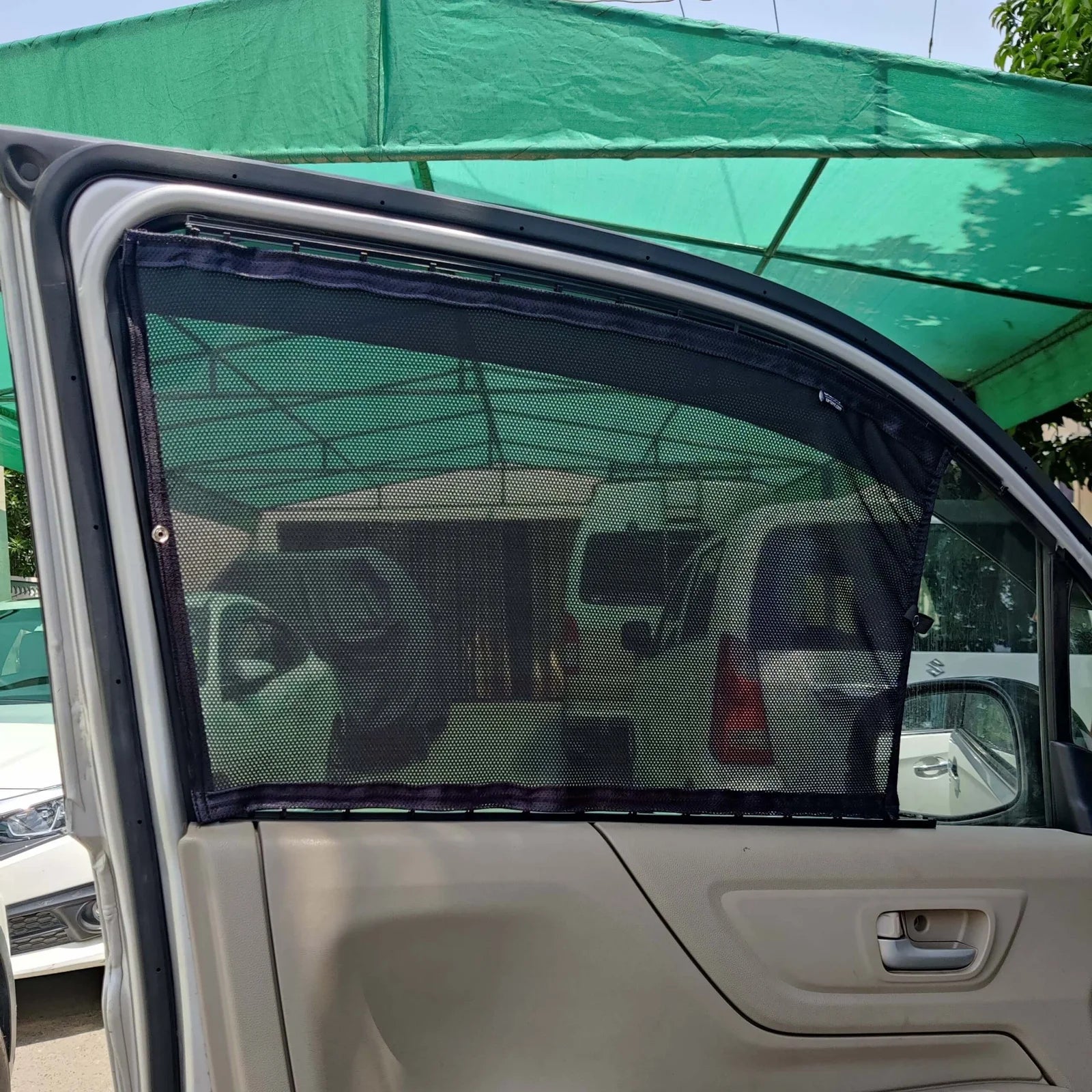 QuikSlide Sliders Railing Curtains for Honda N-WGN 2013-2019 1st Gen premium car window curtain set installed on side windows