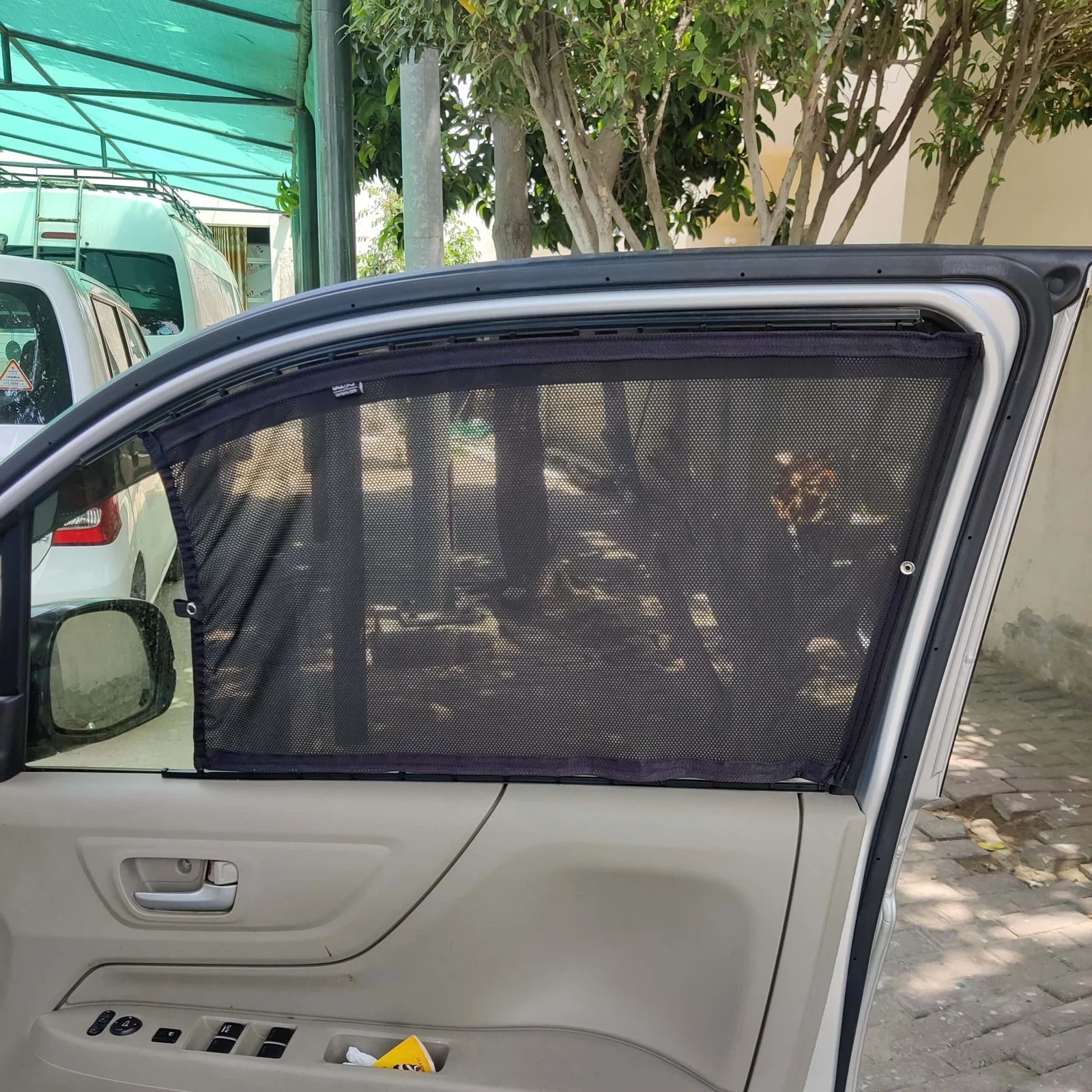 QuikSlide Sliders Railing Curtains for Honda N-WGN 2013-2019 1st Gen premium car window curtain set installed on side windows