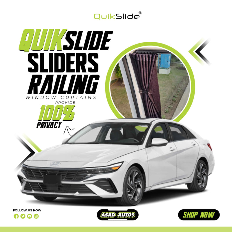 QuikSlide Sliders Railing Curtains for Hyundai Elantra (2024-2025) Gen7