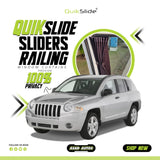 QuikSlide Sliders Railing Curtains for Jeep Compass Gen1 2007–2017 car window sun shades with UV protection and privacy coverage