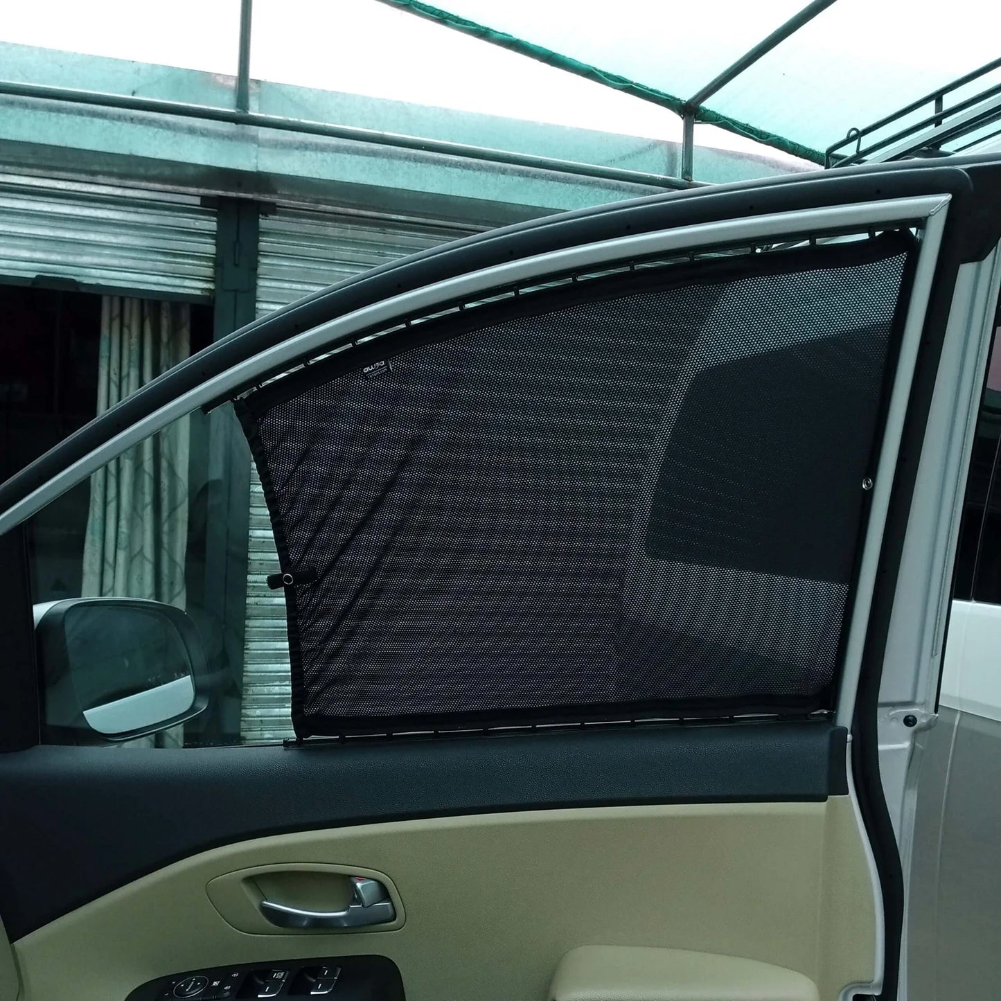 QuikSlide Sliders Railing Curtains for Kia Carnival 3rd Gen (2018-2020) – Superior Privacy and Sun Protection."
