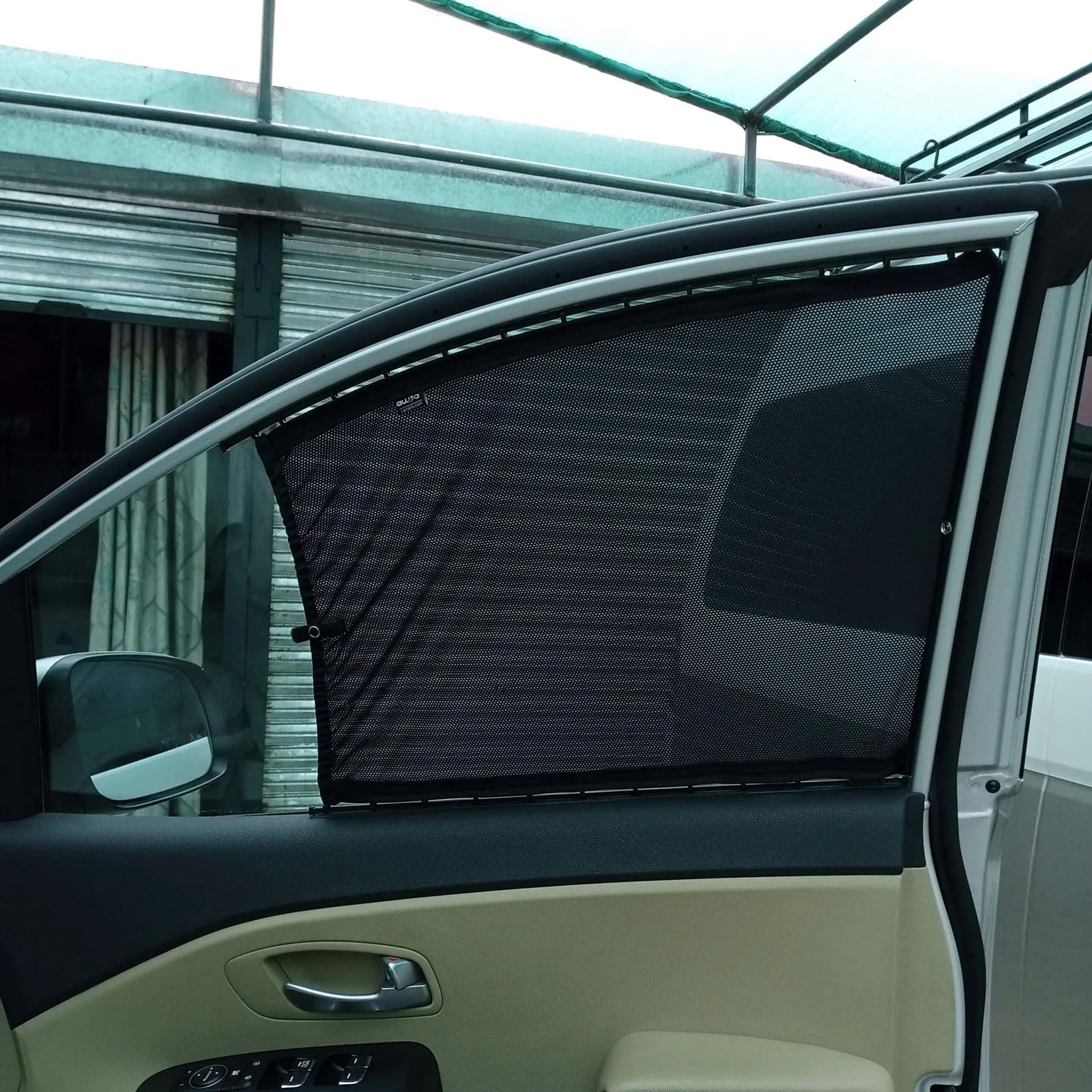 QuikSlide Sliders Railing Curtains for Kia Carnival 3rd Gen (2018-2020) – Superior Privacy and Sun Protection."
