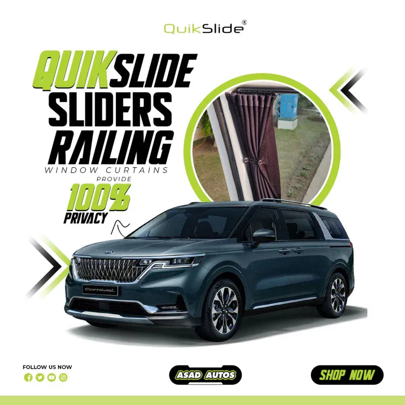 QuikSlide Sliders Railing Curtains for Kia Carnival Gen4 (2021-2024)"
