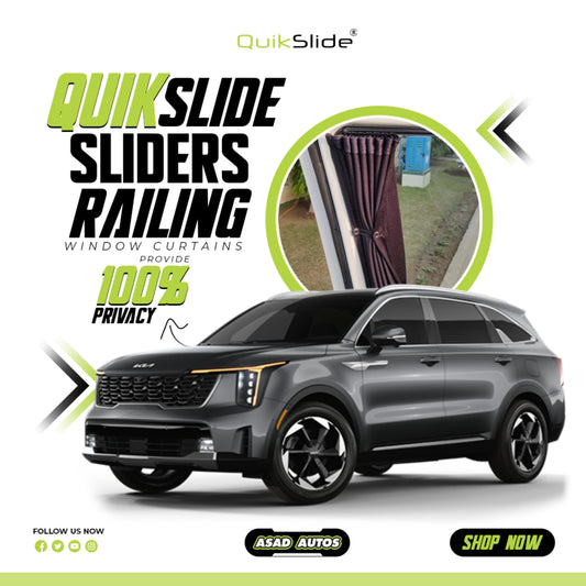 QuikSlide Sliders Railing Curtains for Kia Sorento Gen4 (2021–2025)