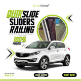 QuikSlide Sliders Railing Curtains for Kia Sportage Gen3 2010–2018 car window sun shades with UV protection and privacy coverage