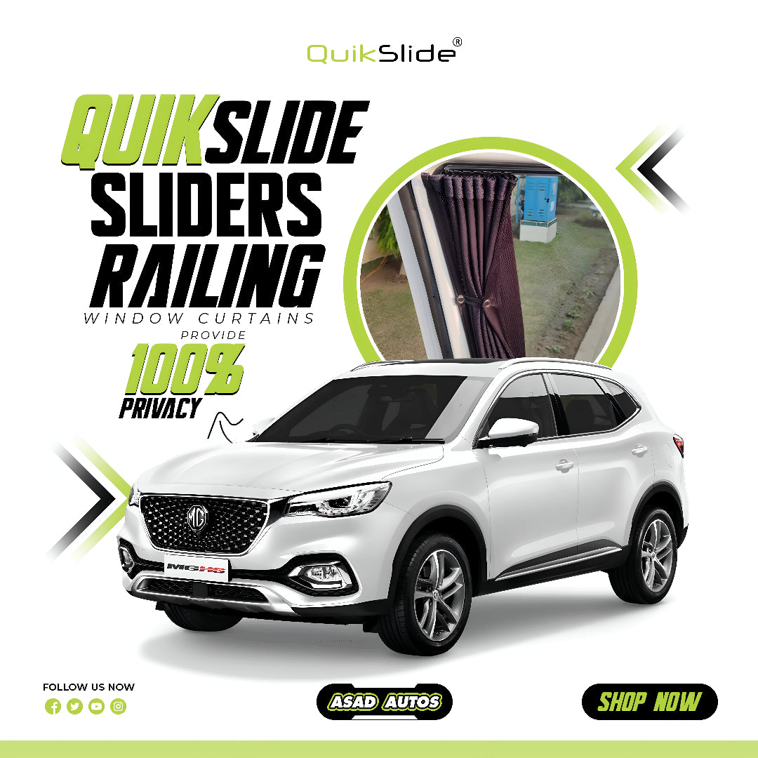 QuikSlide Sliders Railing Curtains for MG HS 2020 - 2023 1st