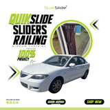 QuikSlide Sliders Railing Curtains for Mazda3 Axela Gen1 2006–2011 car window sun shades with UV protection and privacy coverage