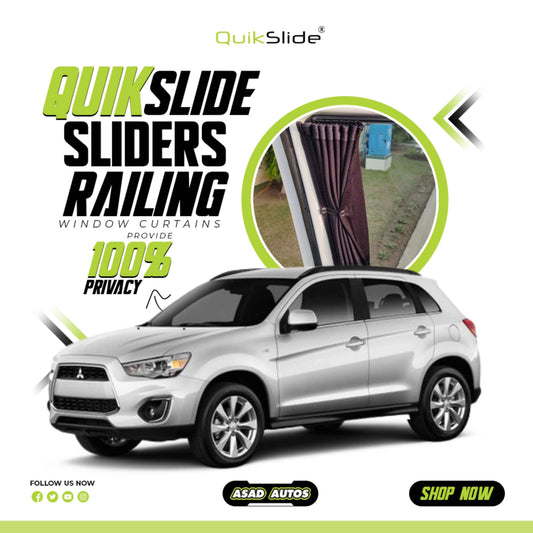 QuikSlide Sliders Railing Curtains for Mitsubishi ASX Gen1 2017-2022