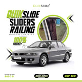 QuikSlide Sliders Railing Curtains for Mitsubishi Galant Gen8 Sedan 1996-2006