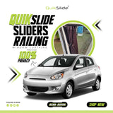 QuikSlide Sliders Railing Curtains for Mitsubishi Mirage Gen4 (2012-2024) – Premium Privacy and Sun Protection, Custom Fit Car Window Shades"