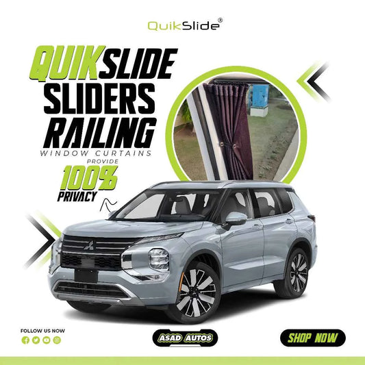 QuikSlide Sliders Railing Curtains for Mitsubishi Outlander Gen4