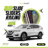 QuikSlide Sliders Railing Curtains for Nissan Rogue Gen2 aka X-Trail 2014-2020
