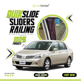 QuikSlide Sliders Railing Curtains for Nissan Tiida Gen1 Sedan 2007-2011