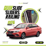 QuikSlide Sliders Railing Curtains for Proton Saga 3rd Gen (2021-2023) – Ultimate Sun Protection and Privacy"