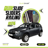 QuikSlide Sliders Railing Curtains for Renault Duster Gen1 2010–2017 car window sun shades with UV protection and privacy coverage