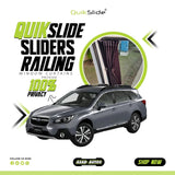 QuikSlide Sliders Railing Curtains for Subaru Outback Gen5 2015–2019 car window sun shades with UV protection and privacy coverage
