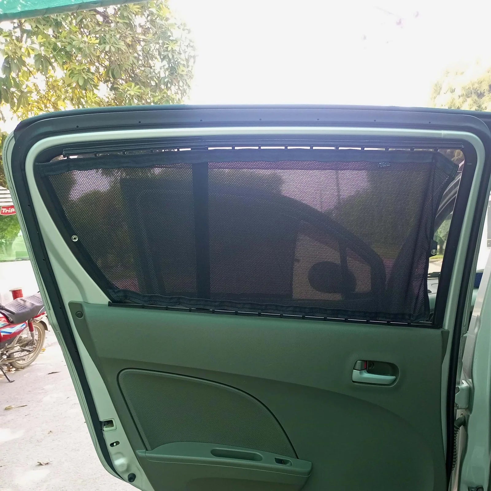 QuikSlide Sliders Railing Curtains for Suzuki Alto 7th Gen (2009-2014) – Premium Sun Protection and Privacy