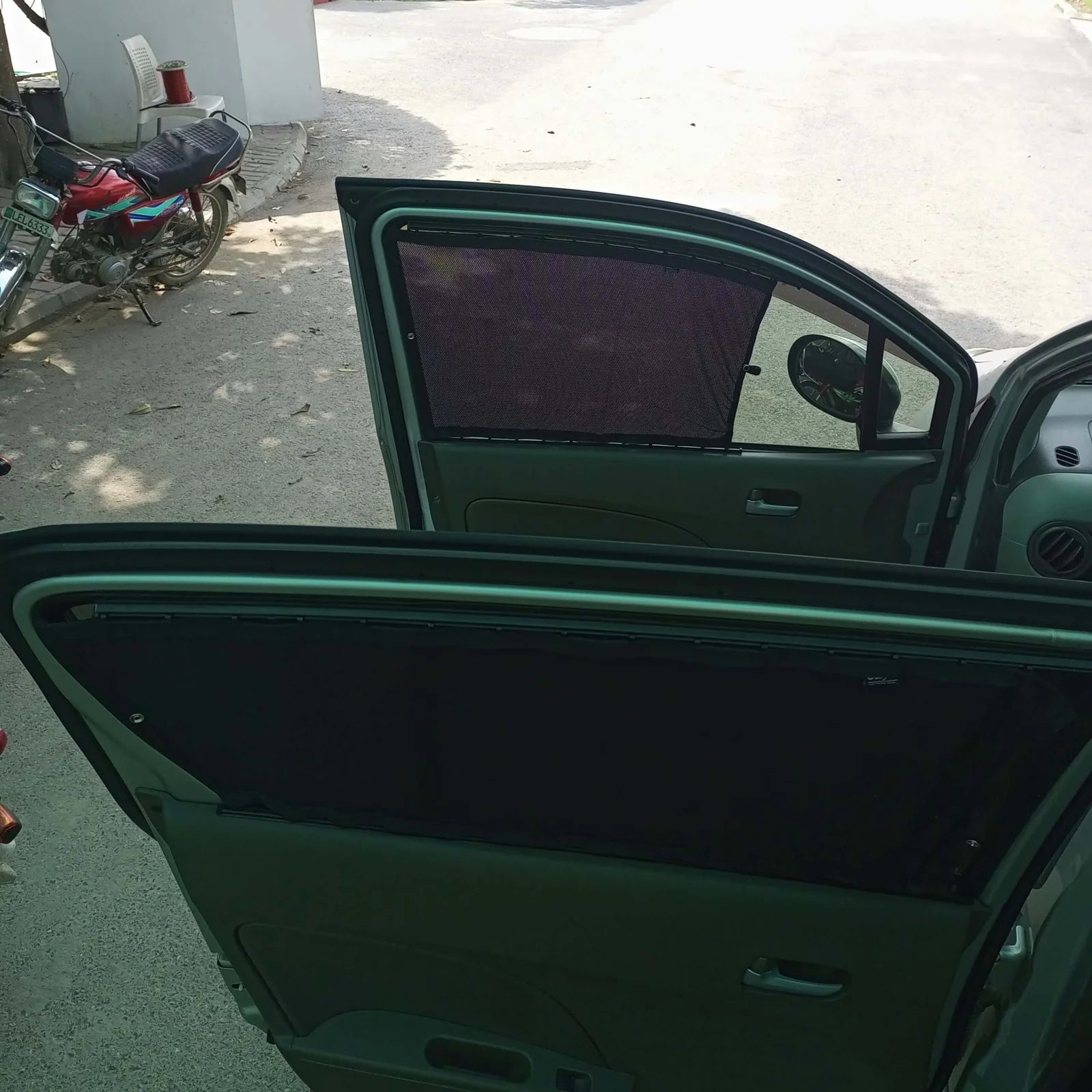 QuikSlide Sliders Railing Curtains for Suzuki Alto 7th Gen (2009-2014) – Premium Sun Protection and Privacy
