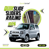 QuikSlide Sliders Railing Curtains for Suzuki Jimny Gen3 1995–1998 car window sun shades with UV protection and privacy coverage