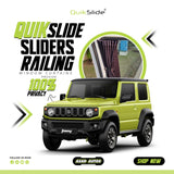 QuikSlide Sliders Railing Curtains for Suzuki Jimny – Heat-Resistant & Easy to Install"
