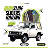 QuikSlide Sliders Railing Curtains for Suzuki Jimny Potohar Gen2 1981–1998 car window sun shades with UV protection and privacy coverage