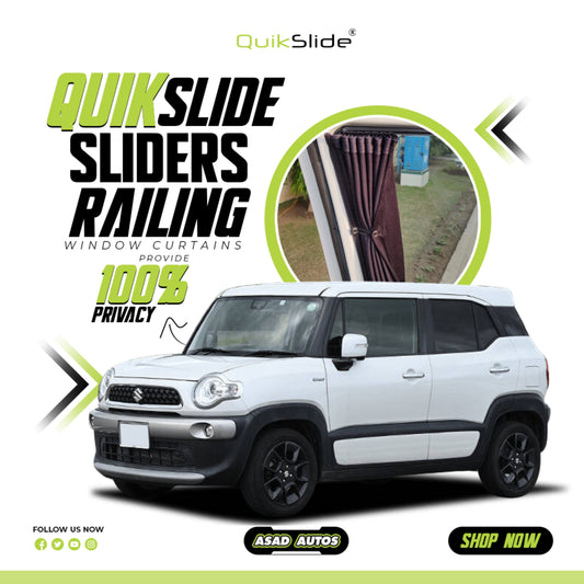 QuikSlide Sliders Railing Curtains for Suzuki Xbee Gen1 (2017-2022) – Premium Privacy & Sun Protection"
