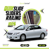 QuikSlide Sliders Railing Curtains for Toyota Corolla Axio (2006-2011) – Premium Custom Fit Privacy Shades with Sun Protection and UV Protection"