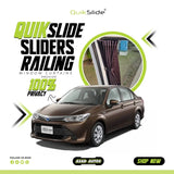 QuikSlide Sliders Railing Curtains for Toyota Corolla Axio (2012-2017) – Premium Custom Fit Privacy Shades with Sun Protection and UV Protection"