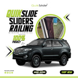 QuikSlide Sliders Railing Curtains for Toyota Fortuner (2004-2015) – Premium Privacy Shades with Superior Sun Protection and UV Block"
