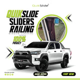 QuikSlide Sliders Railing Curtains for Toyota Hilux 8th Gen (2016-2023) – Premium Privacy Shades with Sun Protection and UV Block