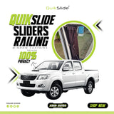 QuikSlide Sliders Railing Curtains for Toyota Hilux Vigo Gen7 2005–2014 Car Window Sun Shades
