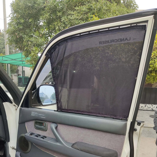 QuikSlide Sliders Railing Curtains for Toyota Land Cruiser J80 (1990-1997) – Premium Privacy and Sun Protection"