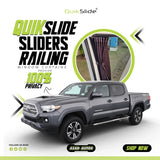 QuikSlide Sliders Railing Curtains for Toyota Tacoma Gen3 (2015-2023) | Sunshade & Privacy