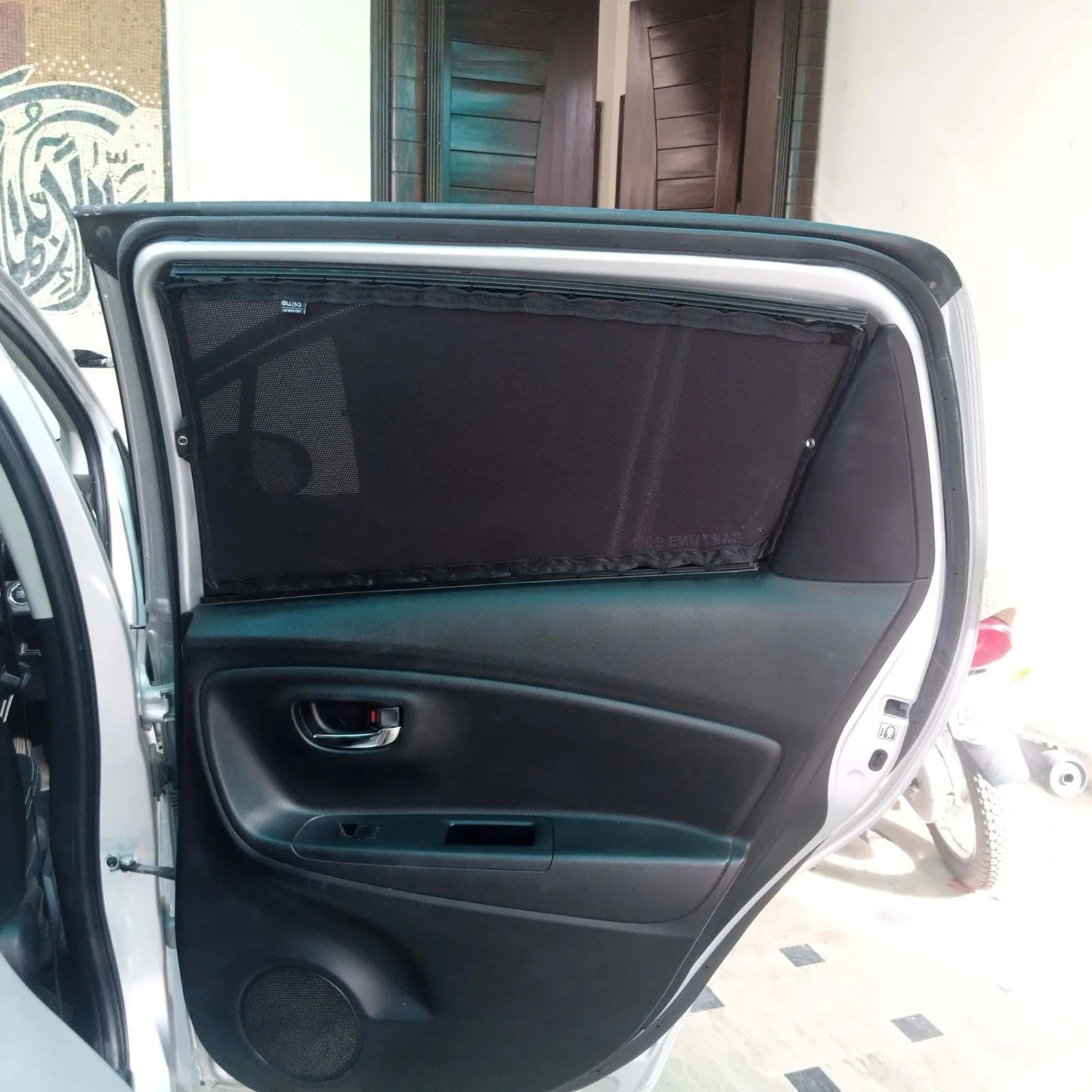 QuikSlide Sliders Railing Curtains for Toyota Vitz 3rd Gen (2012-2021) – Premium Privacy Shades with Sun Protection and UV Protection"