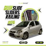 QuikSlide Sliders Railing Curtains for Toyota Vitz Gen1 (1999-2006) | Sunshade & Privacy