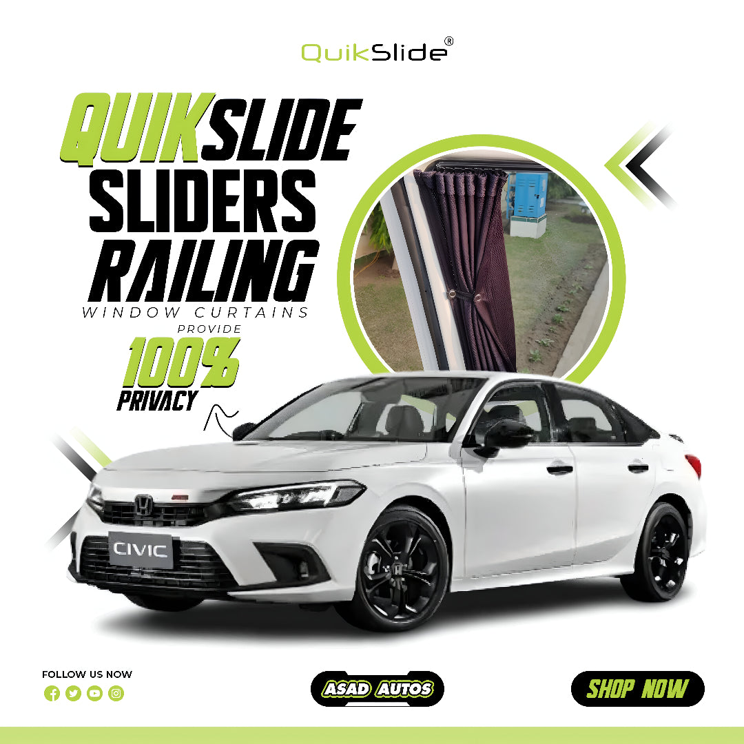 QuikSlide Sliders Railing Curtains installed in Honda Civic 2022-2026 (11th Gen)"
