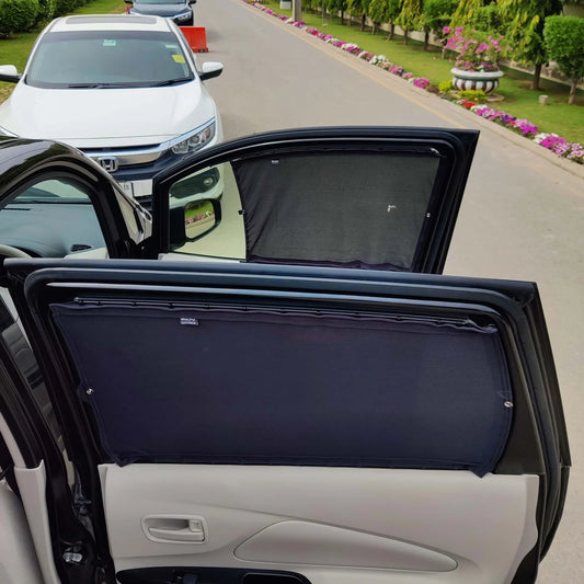 QuikSlide Sliders Railing Curtains installed in Mitsubishi EK Wagon (2006-2013)"
