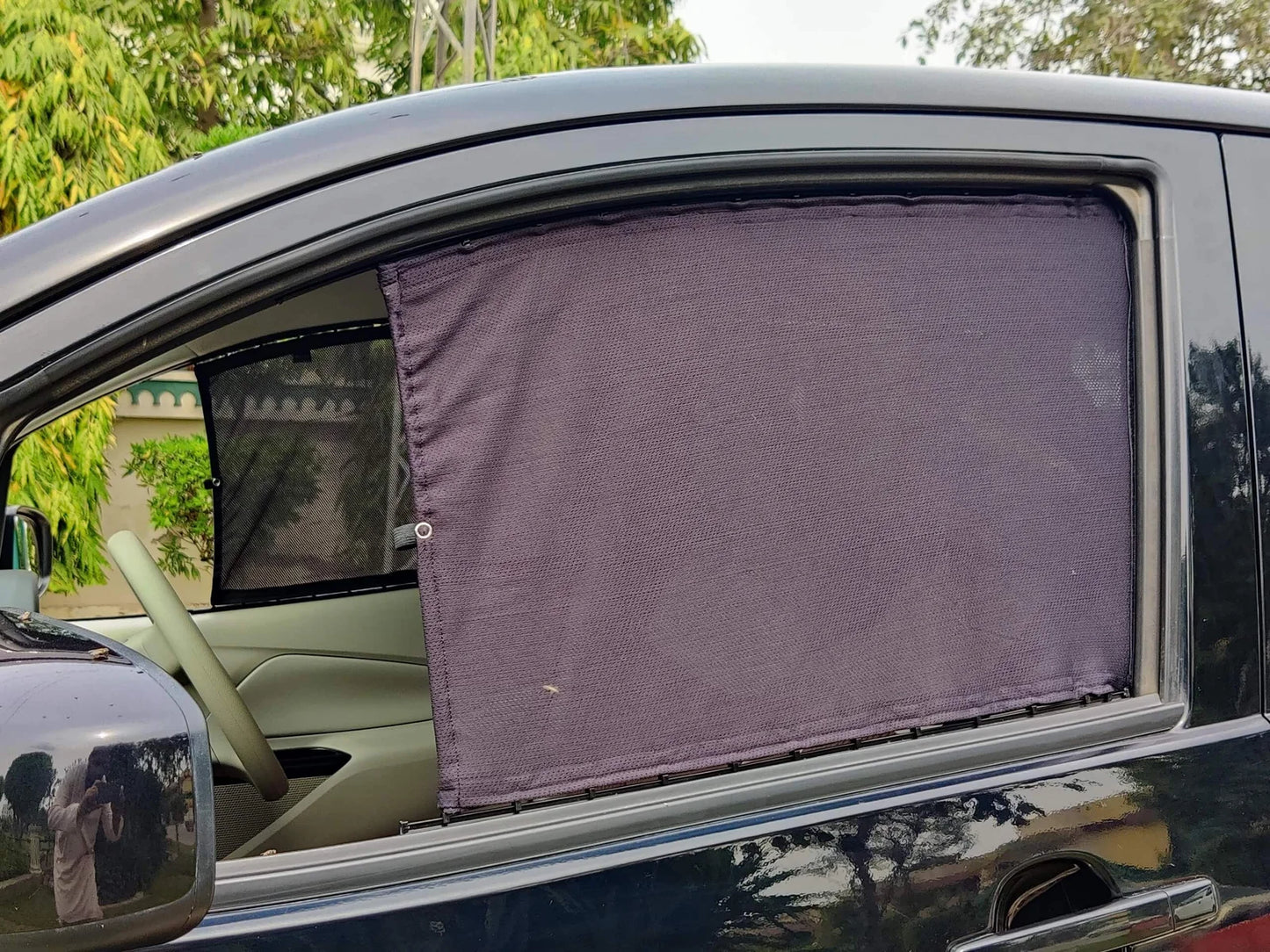 QuikSlide Sliders Railing Curtains installed in Mitsubishi EK Wagon (2006-2013)"
