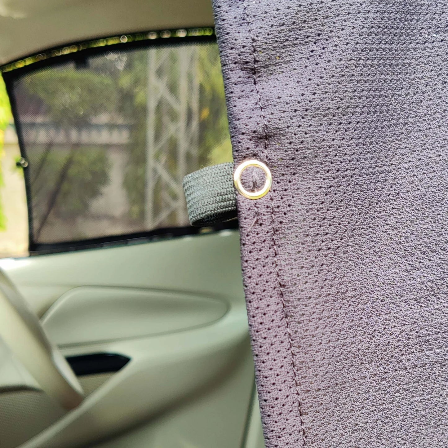 QuikSlide Sliders Railing Curtains installed in Mitsubishi EK Wagon (2006-2013)"
