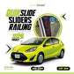 QuikSlide Sliders Railing Curtains installed in Toyota Aqua / Prius C (2011-2021)"
