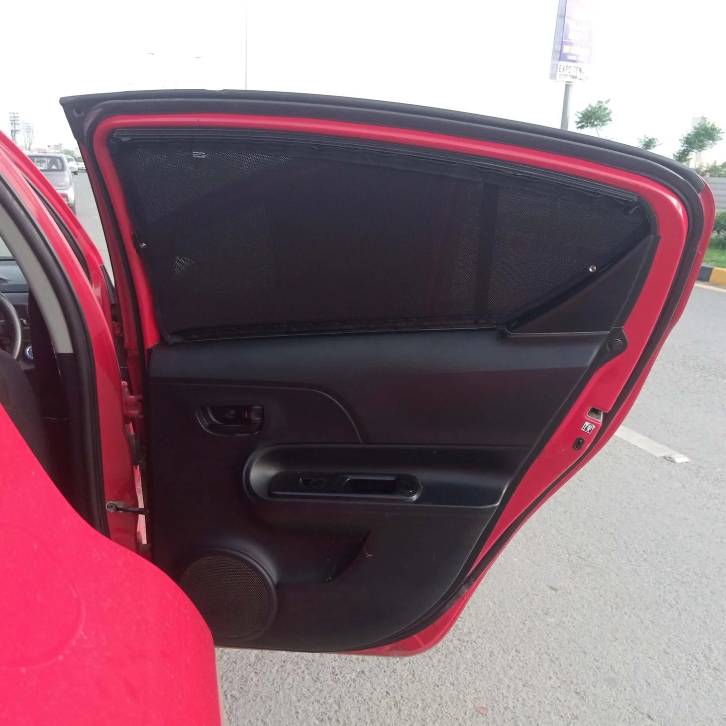 QuikSlide Sliders Railing Curtains installed in Toyota Aqua / Prius C (2011-2021)"

