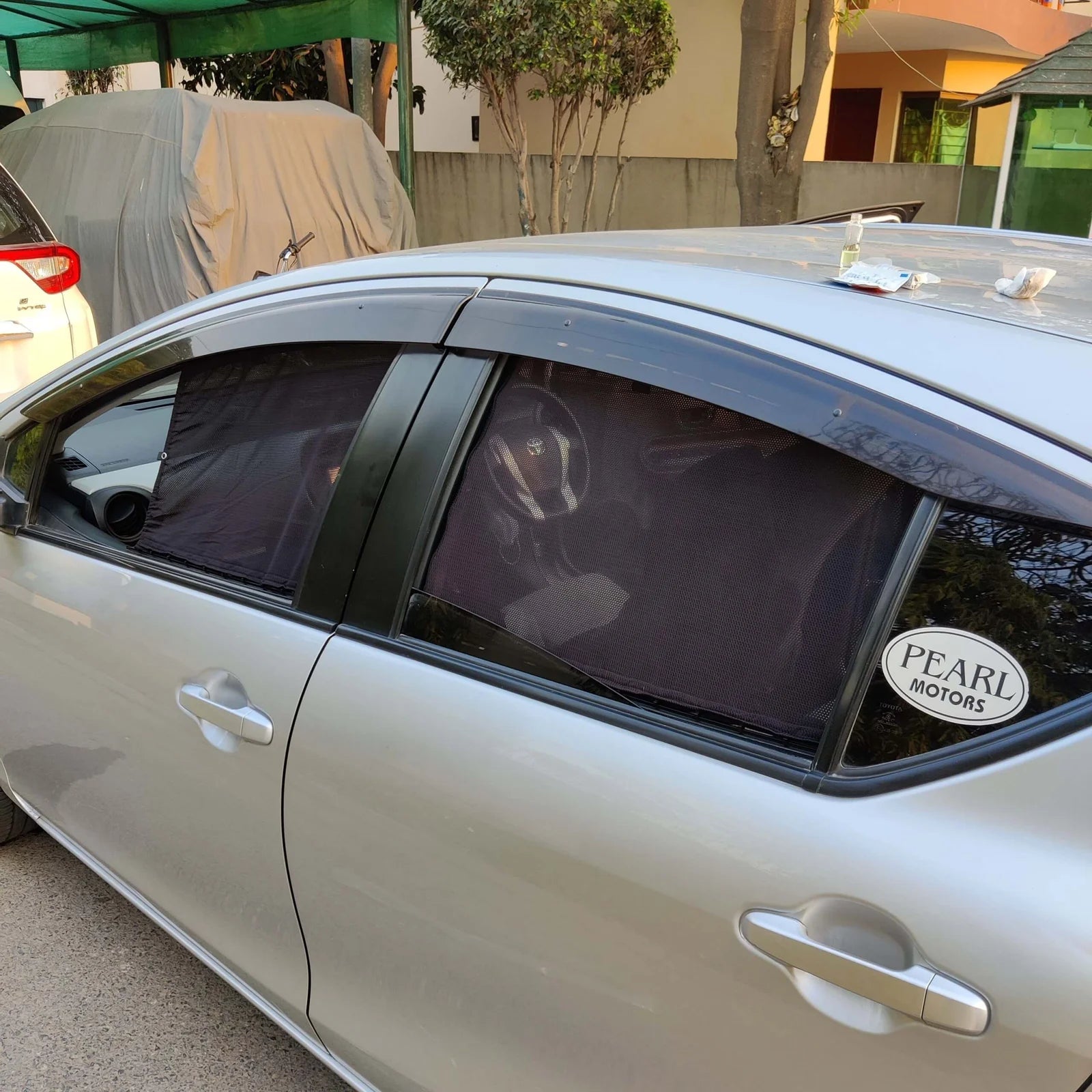 QuikSlide Sliders Railing Curtains installed in Toyota Aqua / Prius C (2011-2021)"
