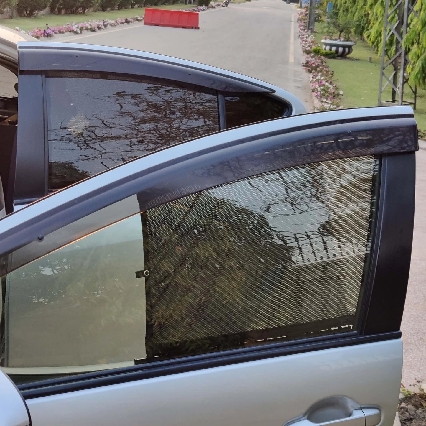 QuikSlide Sliders Railing Curtains installed in Toyota Aqua / Prius C (2011-2021)"
